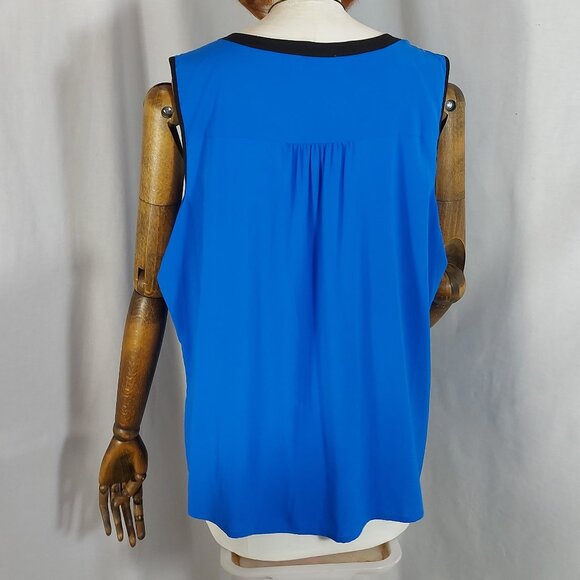 Blue & Black Sleeveless Calvin Klein Top - Picture 3 of 4